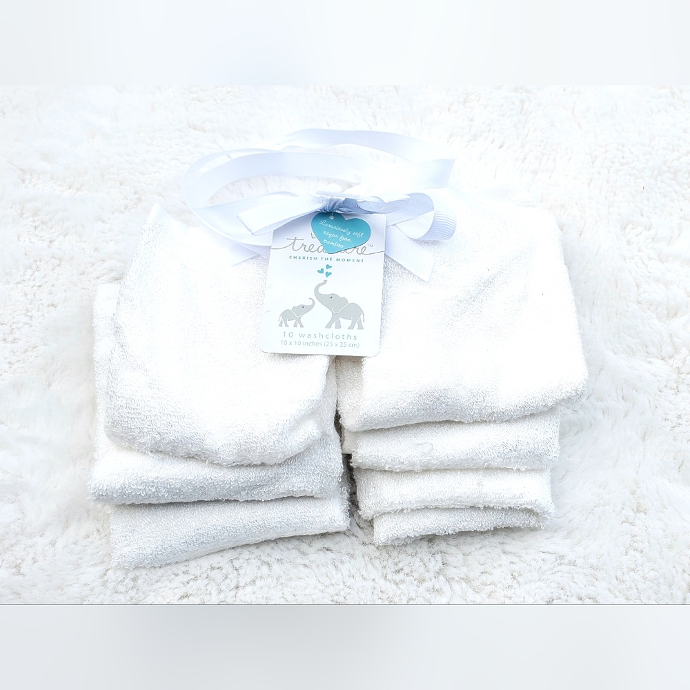 White Baby Washcloths Set Of 6